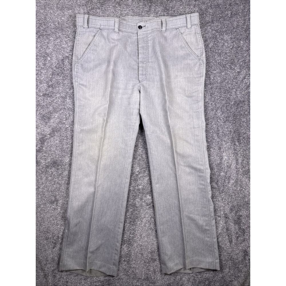 Vintage Levis Action Slacks 36x32 Gray 80s Men’s Western Dress Pants USA Made